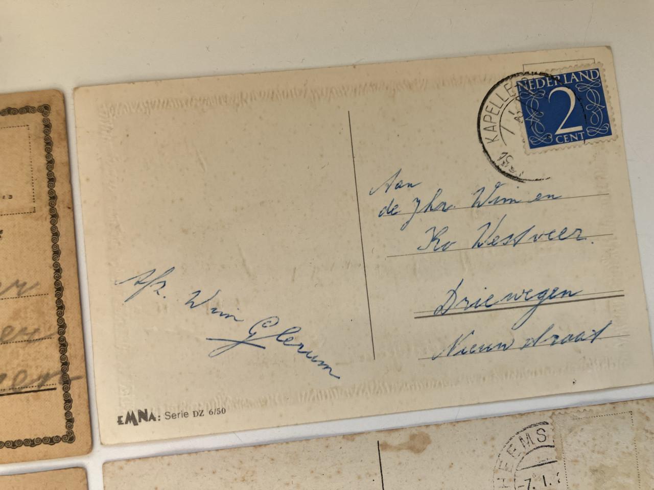 Nieuwjaarskaart 4st ca. 1940-1950