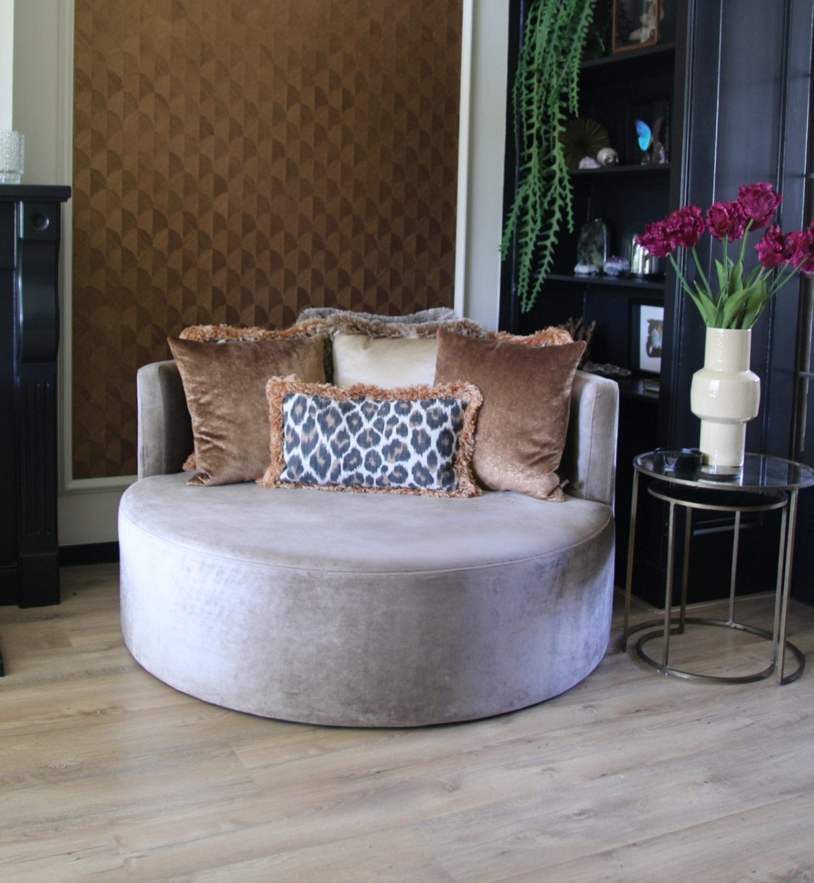 Keijser&co daybed / ronde fauteuil in luxe Chivasso stof