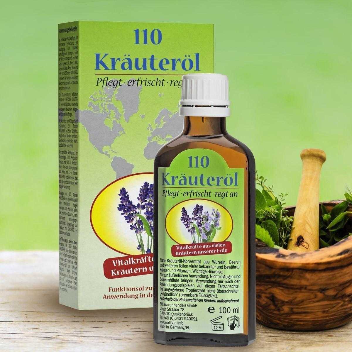 Flessen Kruidenolie uit 110 Kruiden 100 ml voor massage etc
