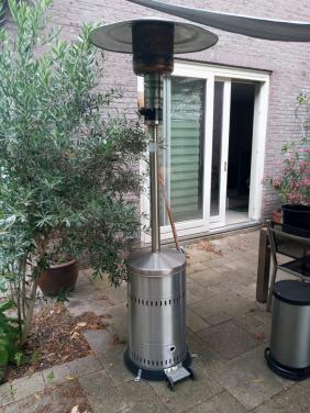 Terrasverwarmer van rvs, demontabel