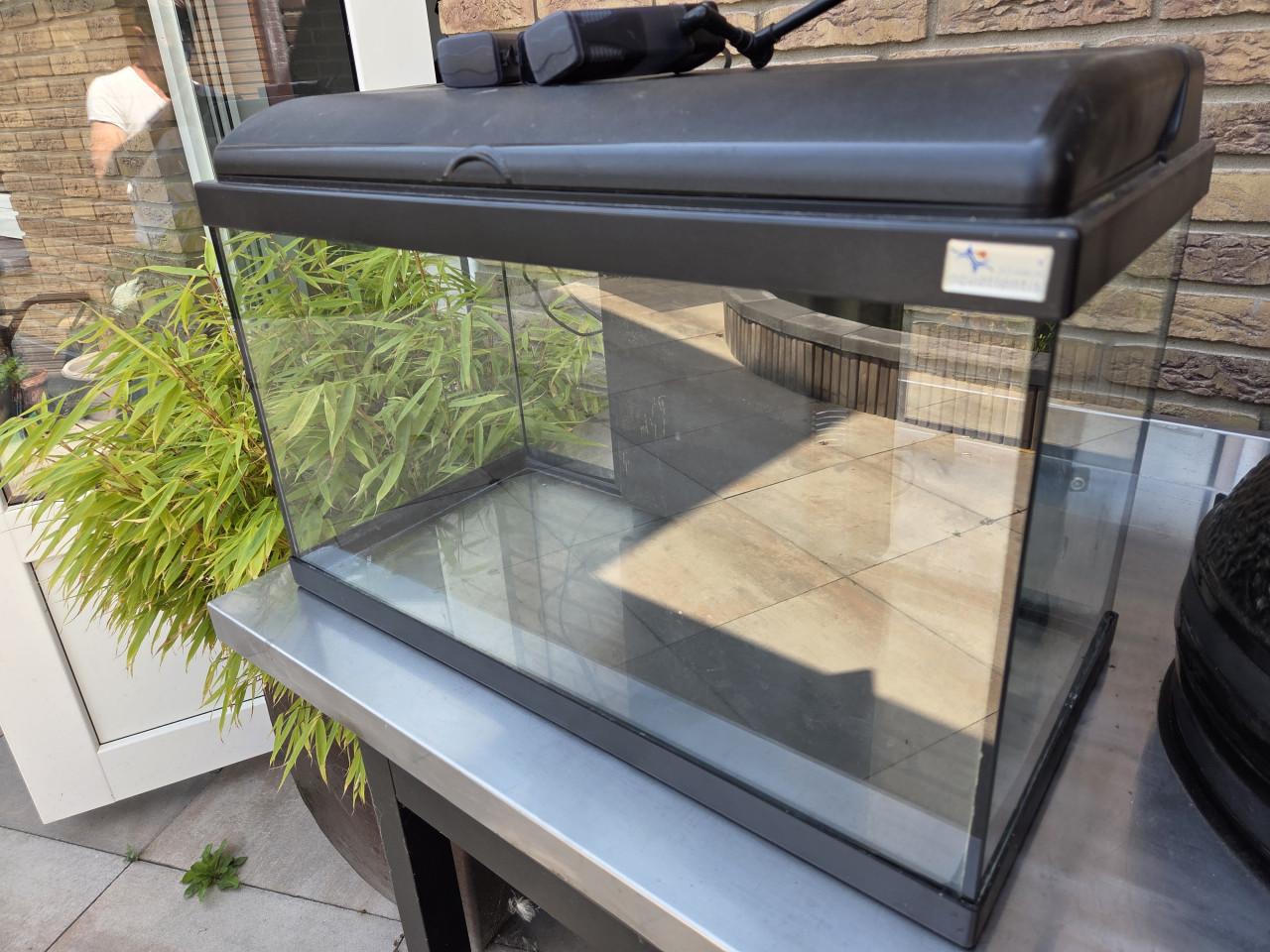 Aquarium met verlichting en filter