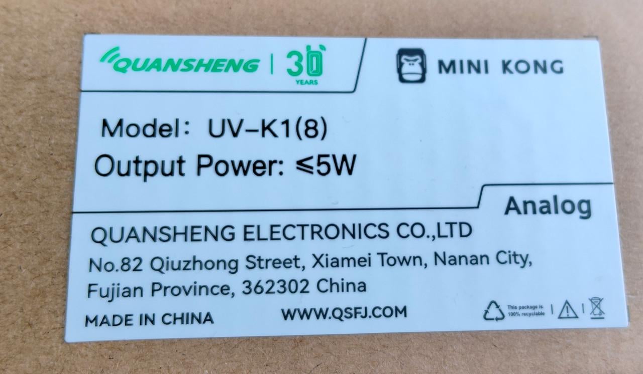 Quansheng UV-K1(8) Walkie-Talkie Multiband.