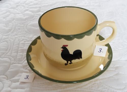 Kip en haan servies: 1 soepkop + 1 schotel