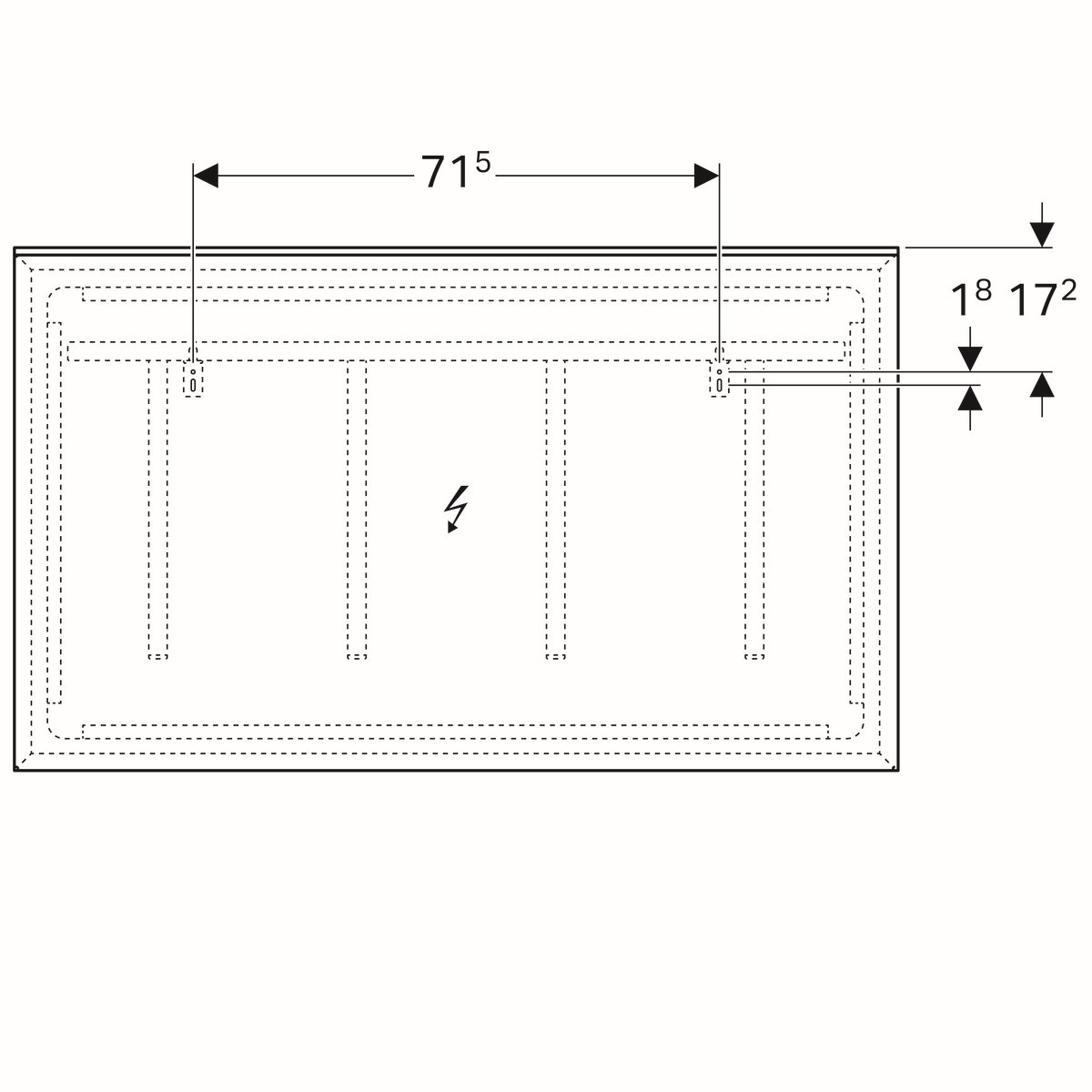 Sphinx spiegel met indirecte verlichting 120x71cm (Badkamer)