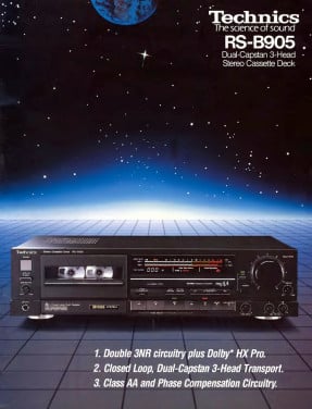 Technics RS-B905 topmodel vintage cassettedeck nieuwstaat met orig. doos