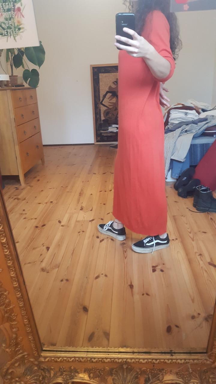 Rode/oranje jurk van rue blanche, merino wol en katoen