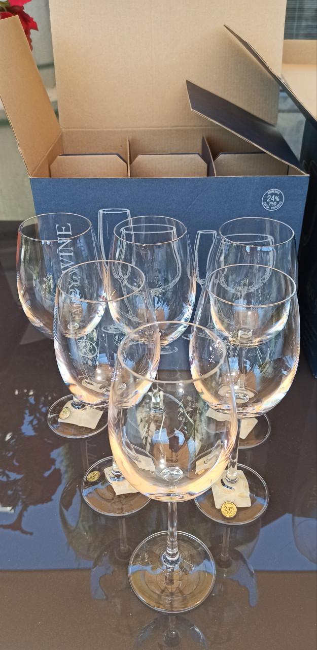 Happy Wine 2 * 6 glazen Bohemia Kristal (6 x rood + 6 x Bourgogne) - Nieuw