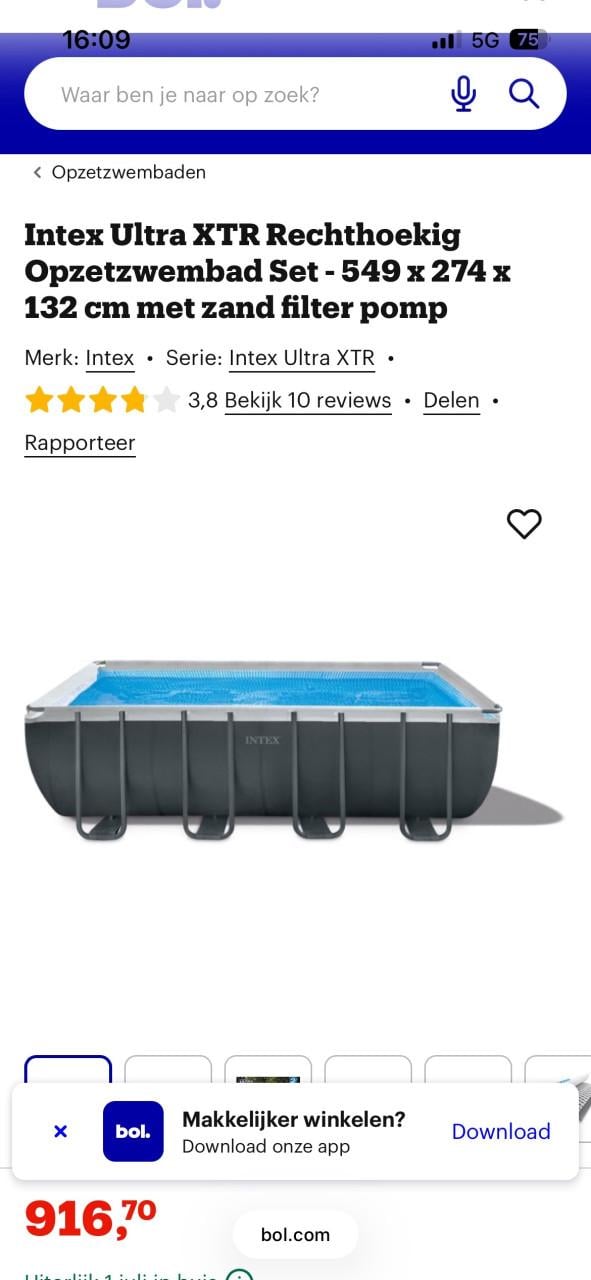 Zwembad met zandfilterpomp voor in de tuin Intex