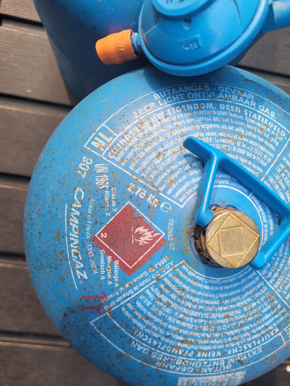 Campingaz gasflessen 907 (leeg) set inclusief drukregelaar