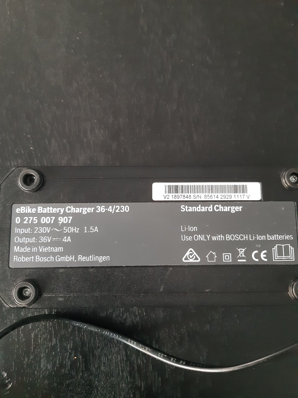 Bosch oplader voor elektrische fiets