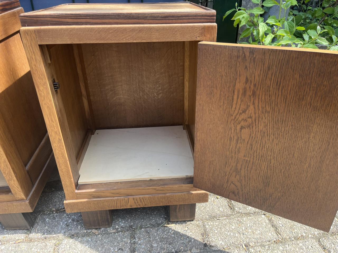 2 Antieke nachtkastjes Art Deco stijl