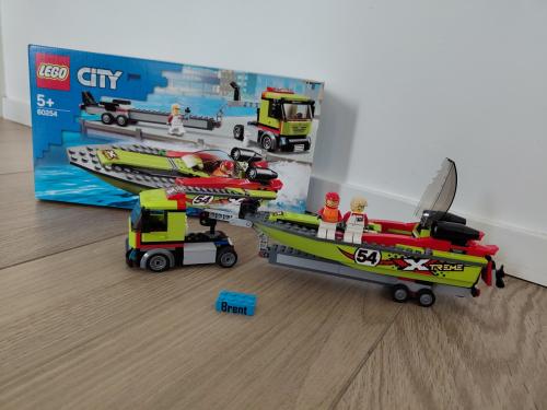 LEGO City Raceboottransport - 60254 incl doos en zakjes