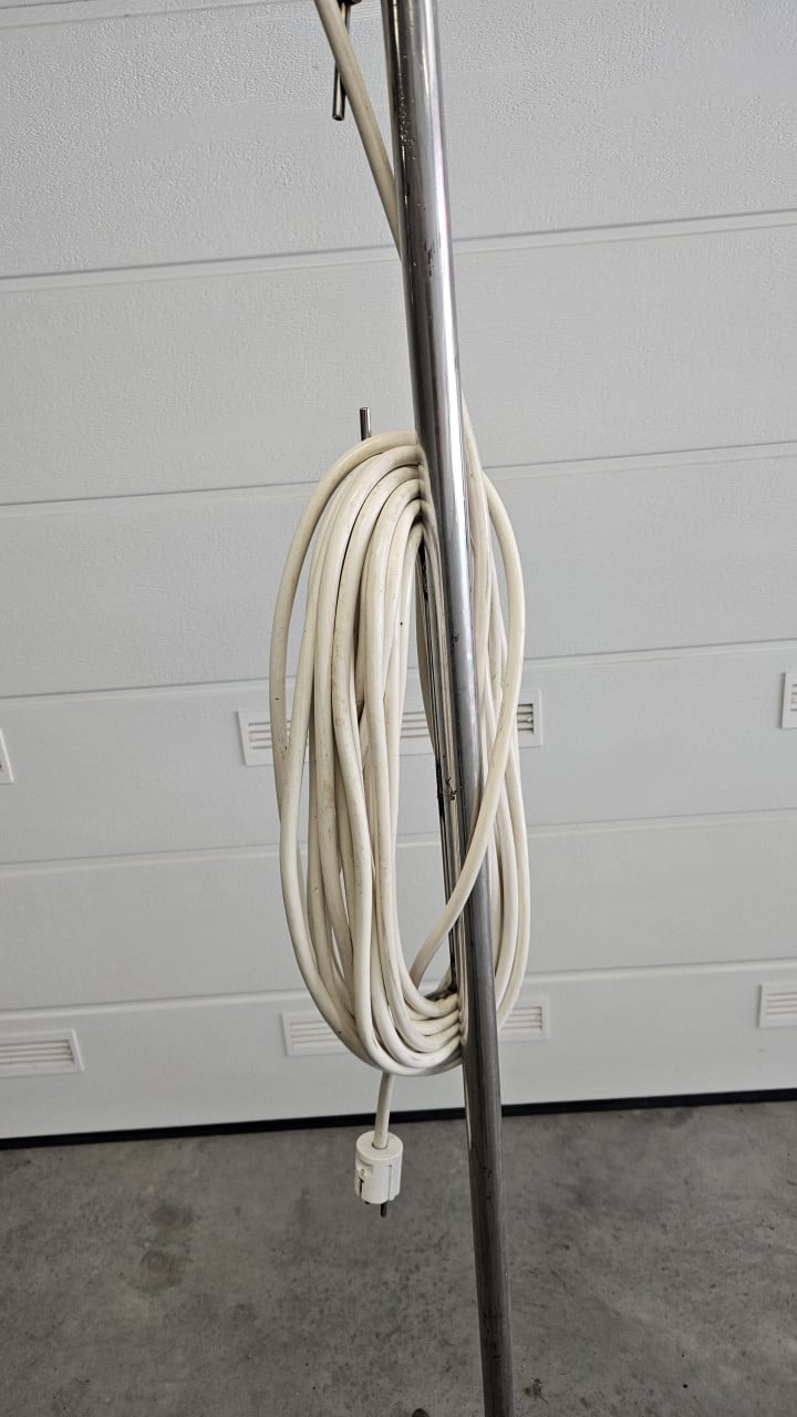 RVS bouwlamp met statief, zéér flexibel inzetbaar ( ruim 3 meter ! )
