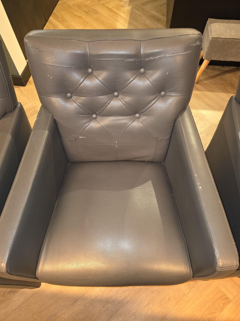 Eetkamerstoelen 3 stuks kunstleer grijs