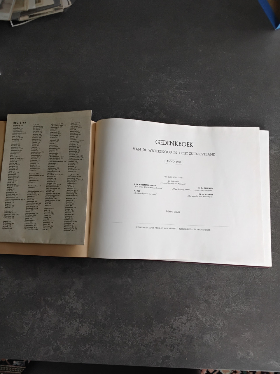 Gedenkboek van de watersnood in Oost  - Zuid- Beveland 1953