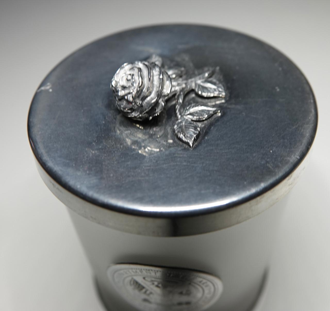 Glas met tin kaarsenhouder Dept of the Army US of America