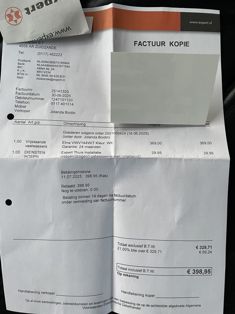 Etna VWV144 vrijstaande vaatwasser – garantie t/m juli 2027