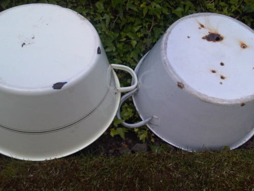 Emaille wasteil / bekken (2st)