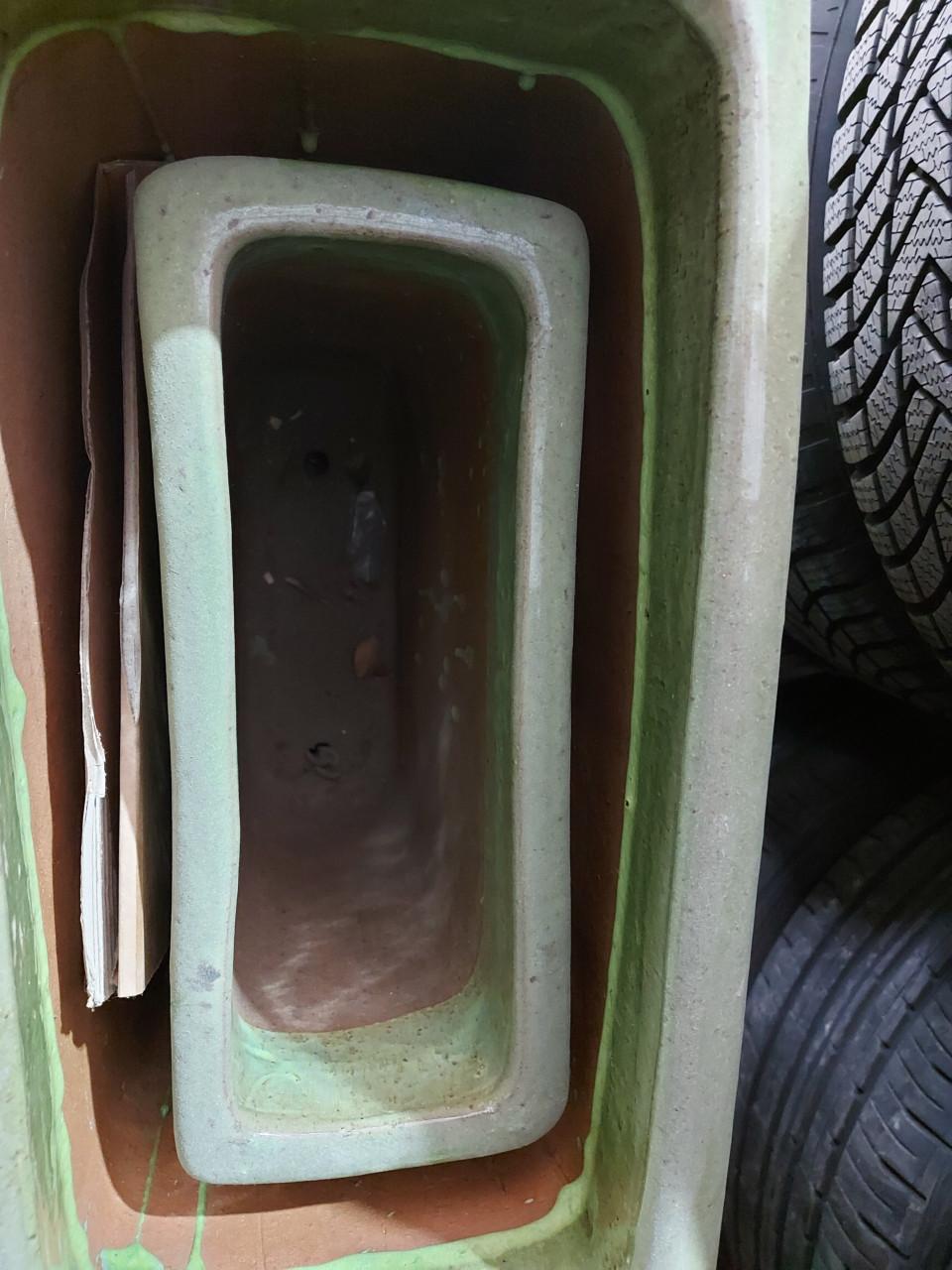 Set groene bloembakken