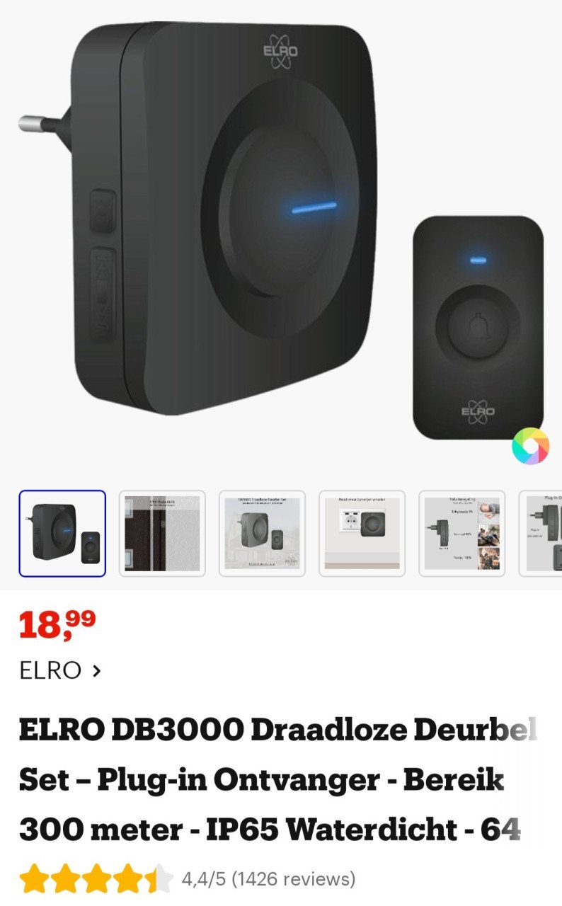 Nieuwe deurbel met gong
