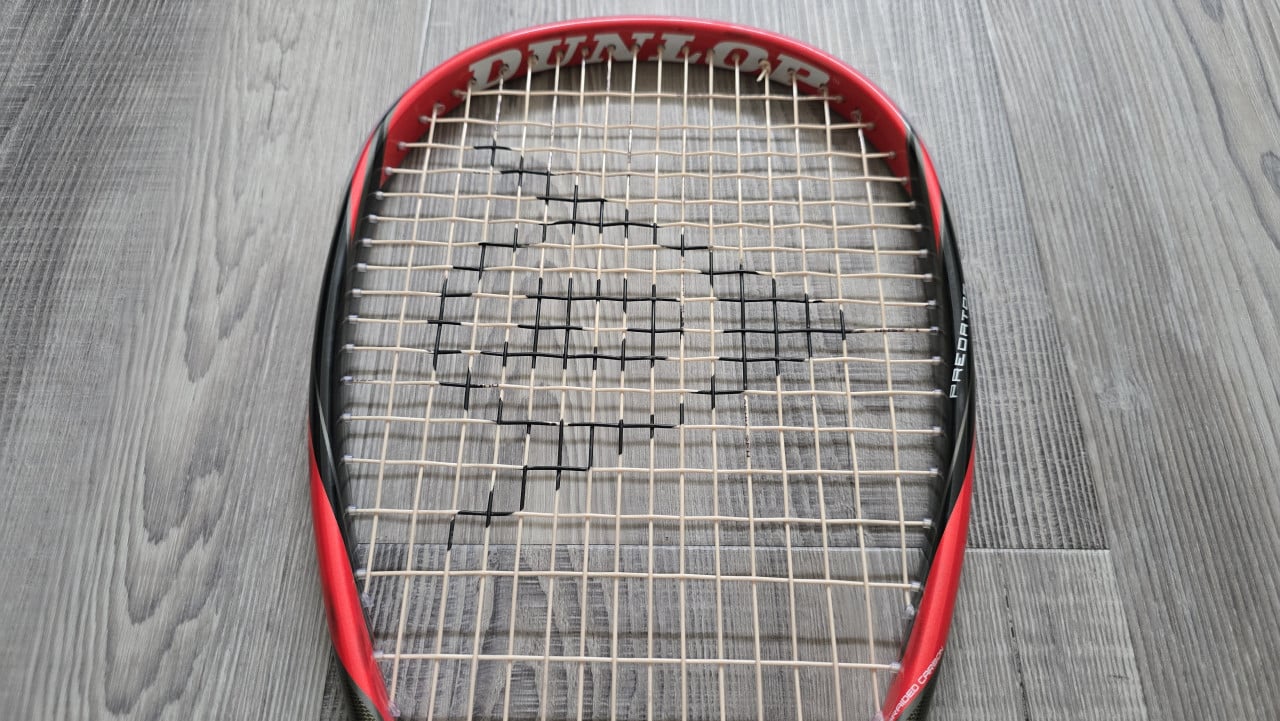 Dunlop Predator 50 Squashracket inclusief draaghoes en 3 ballen.