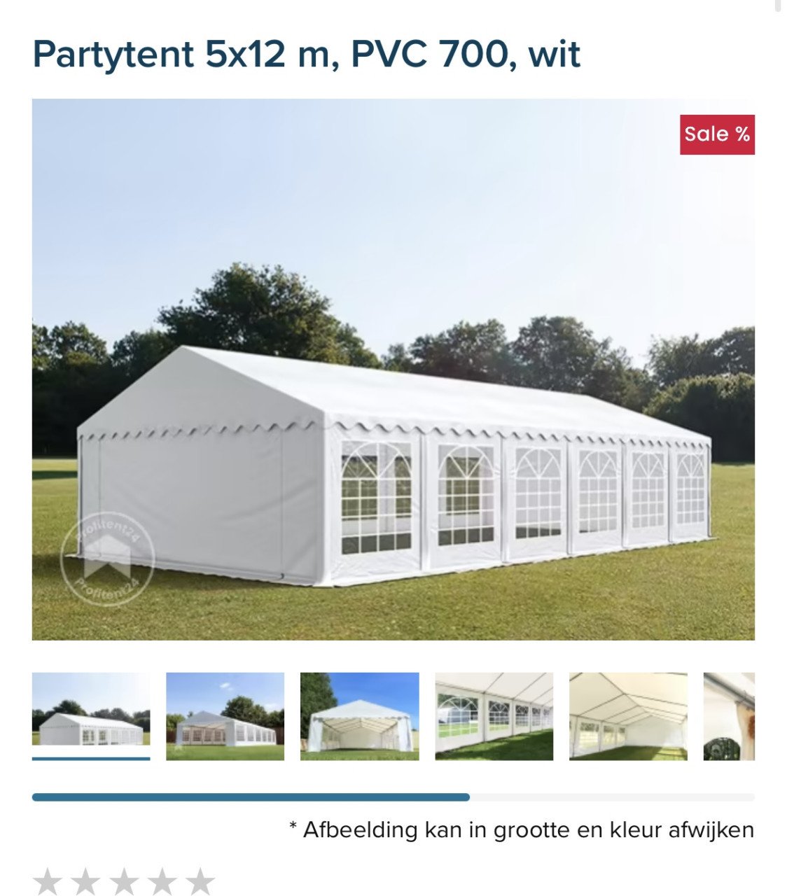 Te huur: Partytent 5x12 (PVC) + 3 biertafelsets