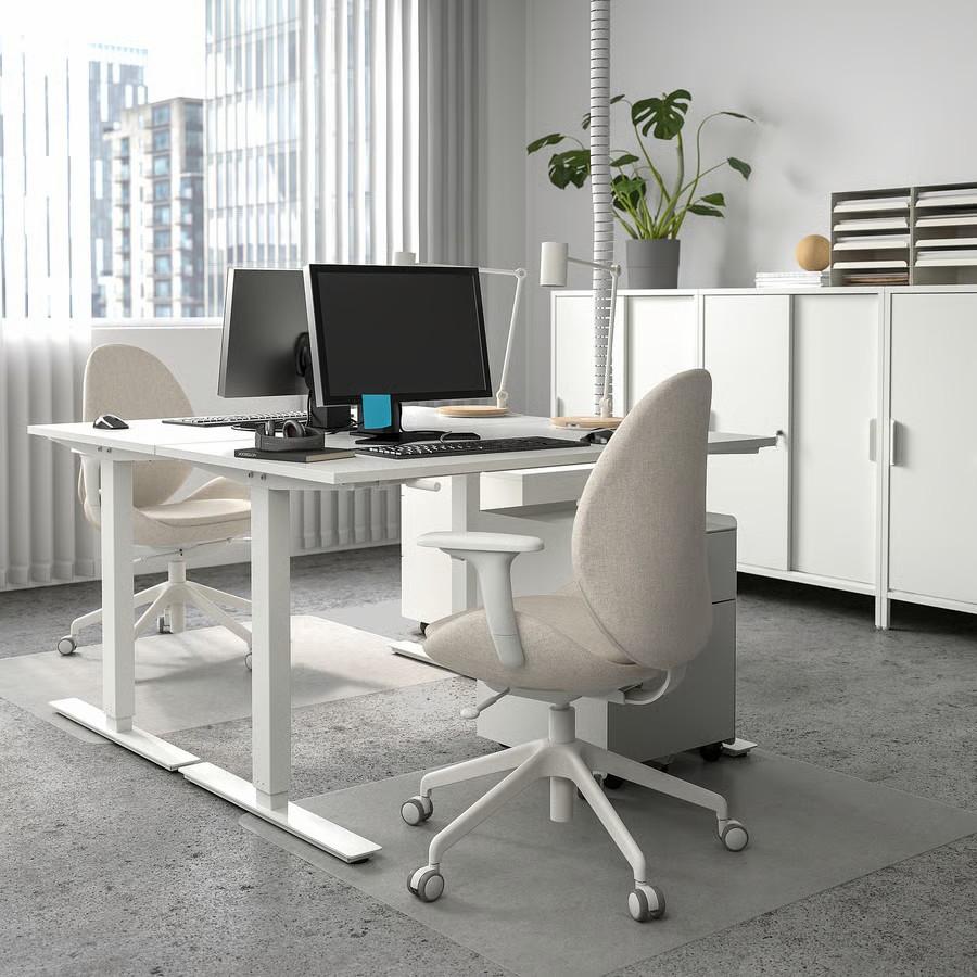SKARSTA Bureau zit/sta, wit, 120x70 cm
