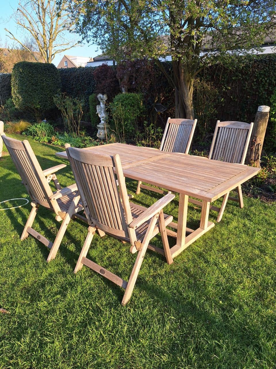 Teak houten tuinset