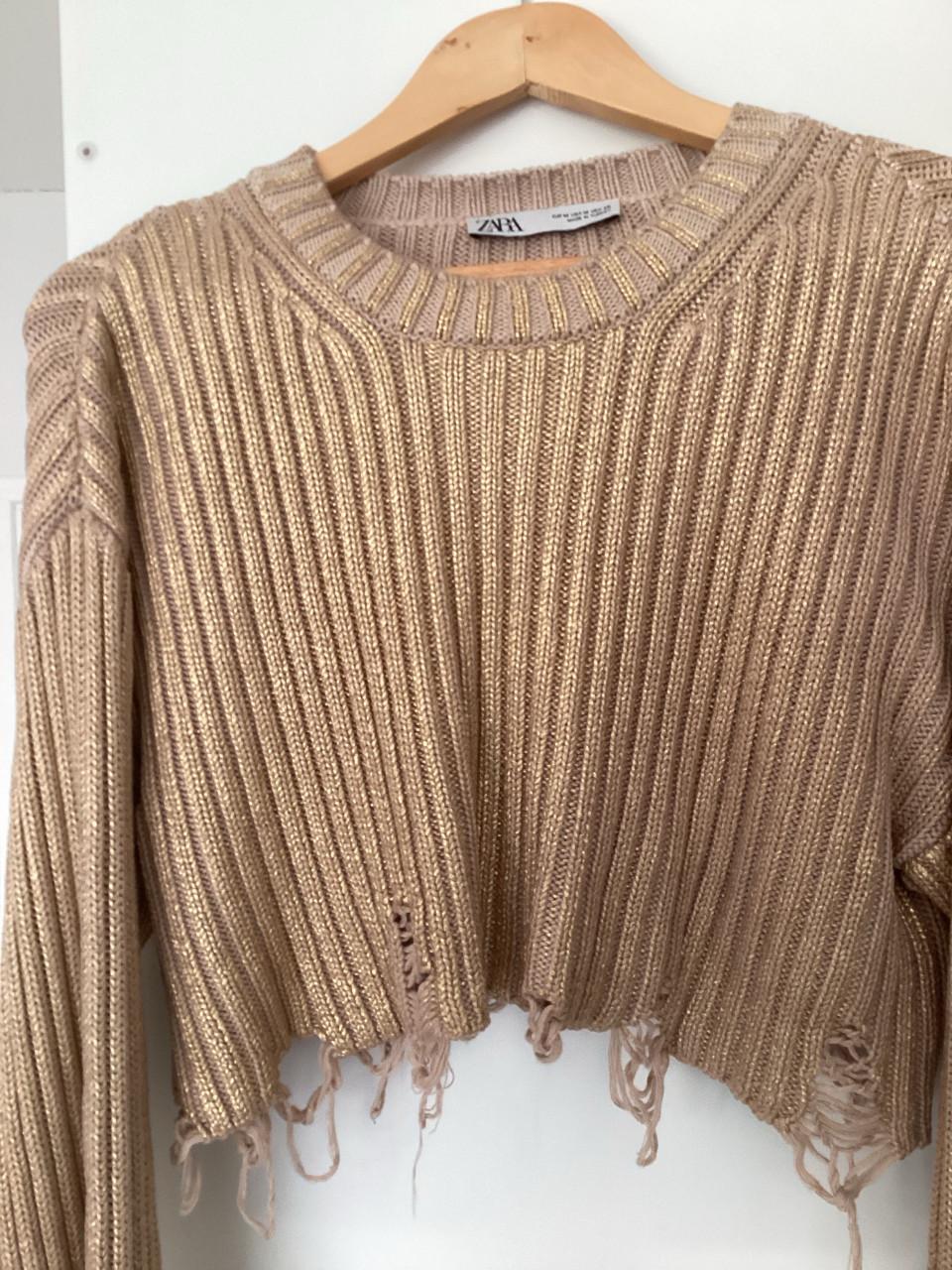 Nieuwe crop top zara maat M goud kleur