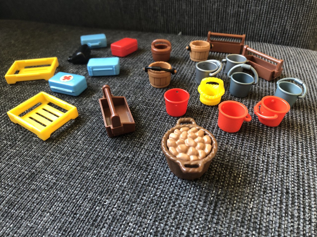 Playmobil emmers, koffers, gereedschapskist