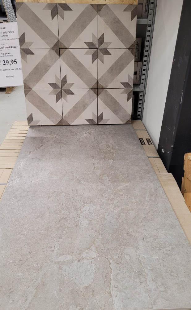 3030-417 39m² Vintagelook decortegels, taupe, 20x20cm, prijs per m²