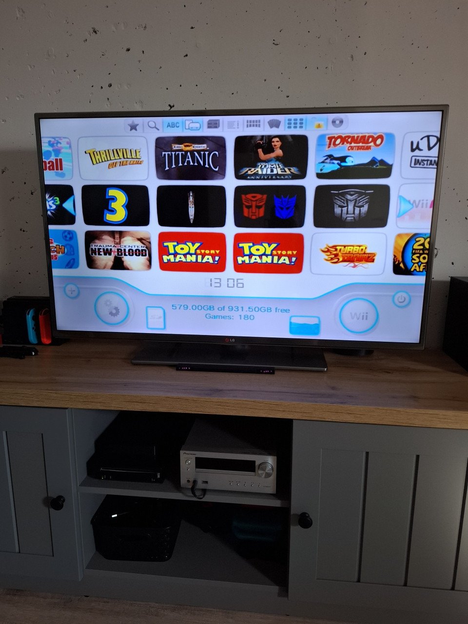 Wii gesoftmod met HD (1tb), 180 games