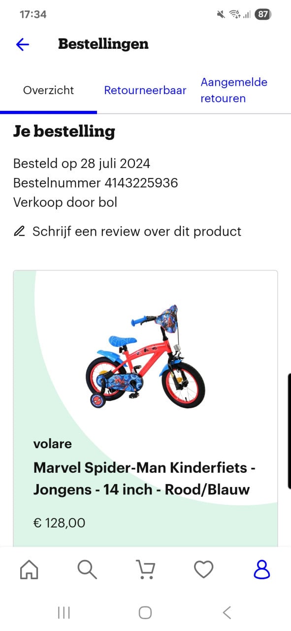 Spiderman fiets