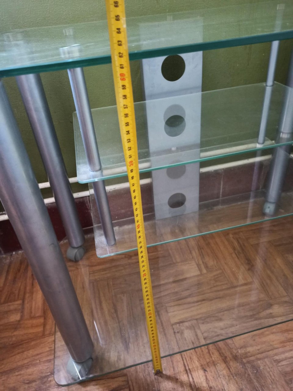 TV meubel | Glas | met wieltjes