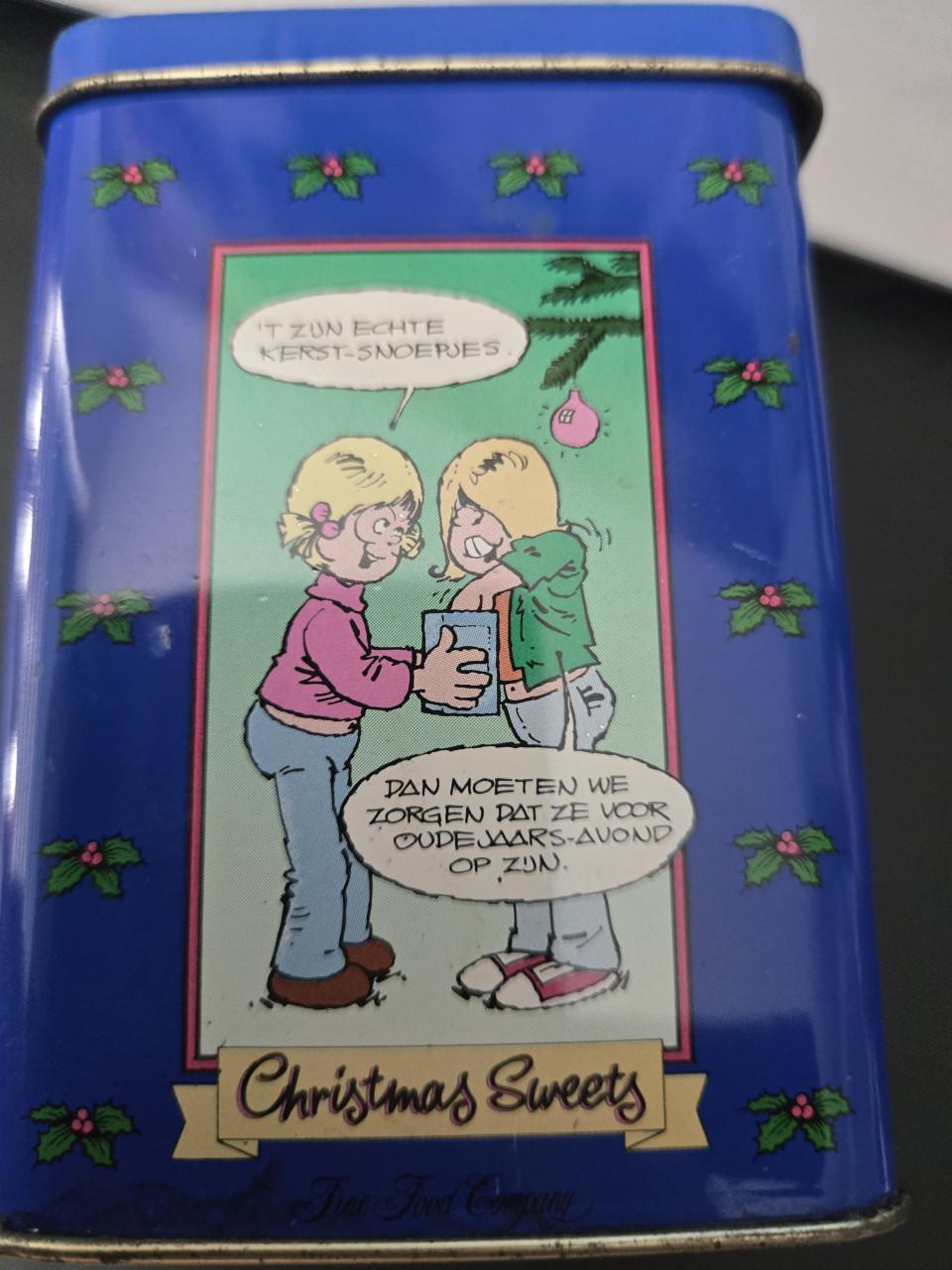 Blik  van Jan, Jans en de Kinderen   "Christmas Sweets". H10.7x b10x7.5 cm
