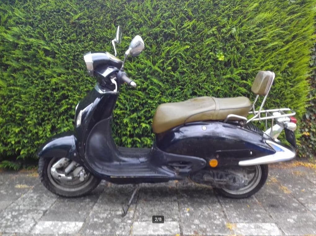 ZNEN retro scooter 2008 50cc blauw kenteken snorfiets