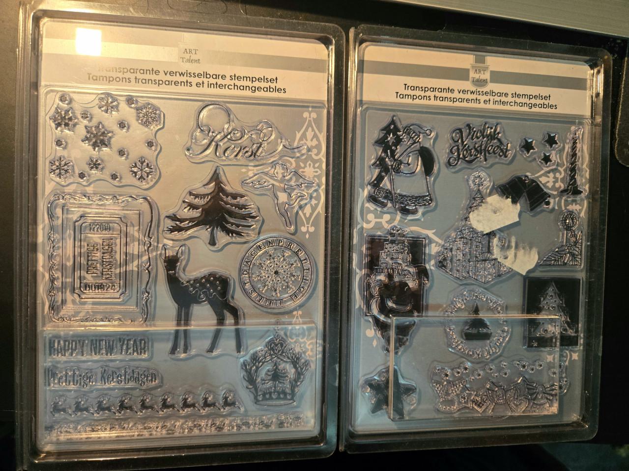 Set transparante, verwisselbare kerststempels  Art Talent. 2 stuks Nieuw