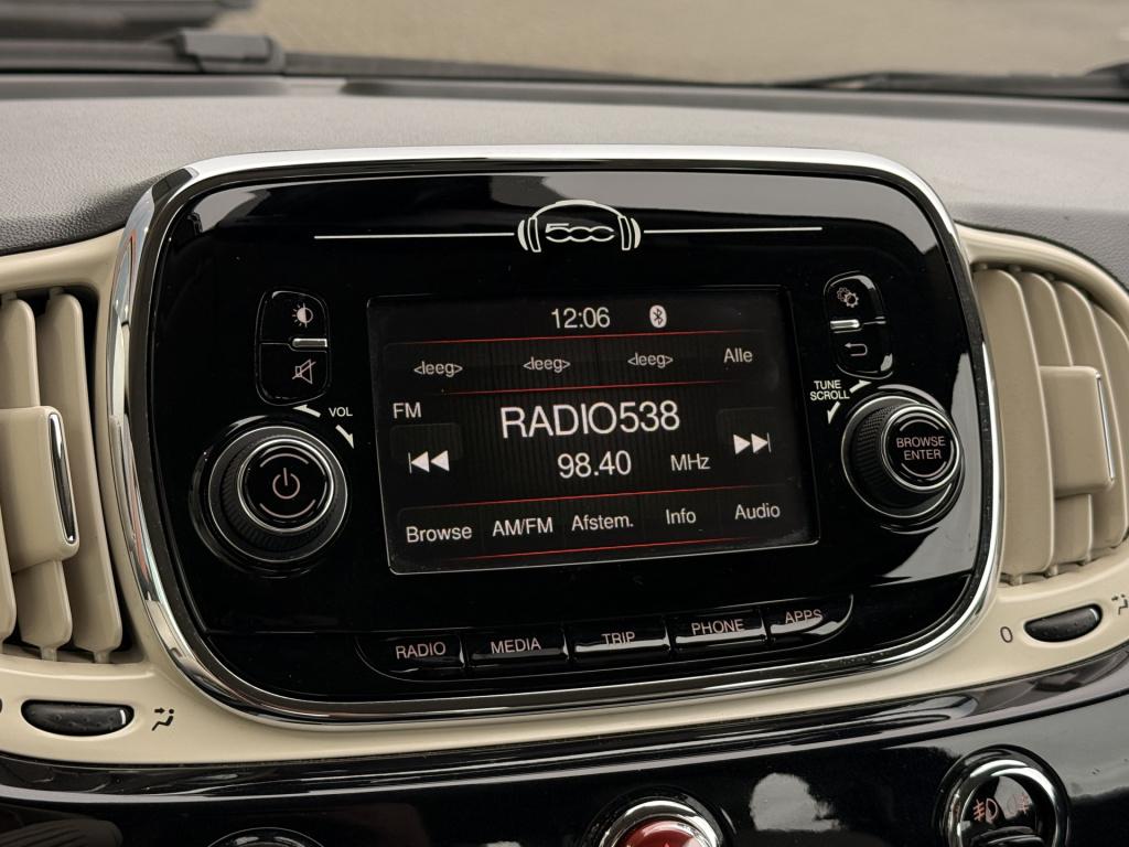 Fiat 500 cabrio lounge 1.2 | automaat | parkeersensoren | led | bluetooth |