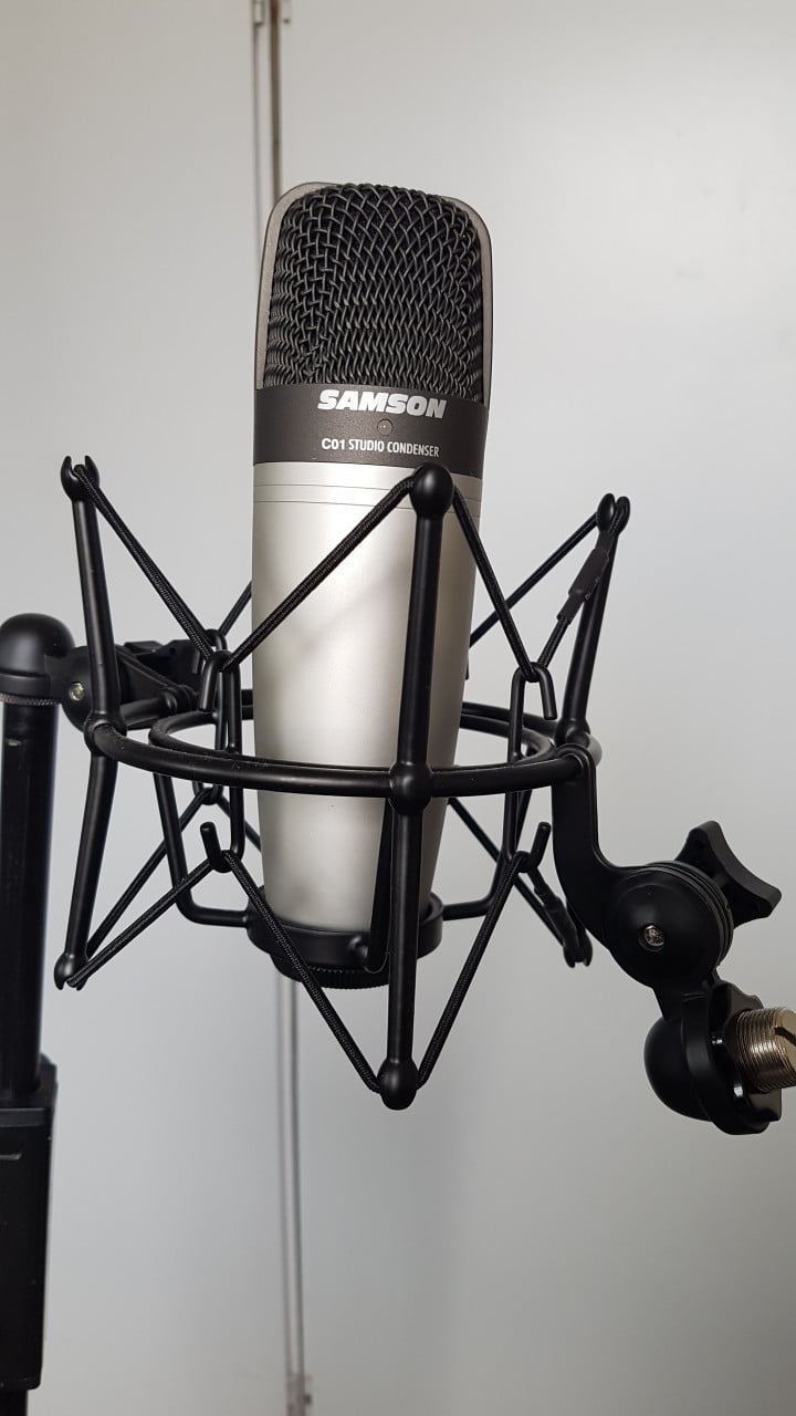 Condensator Microfoon Samson,nieuwstaat, inclusief popfilter en schockmount