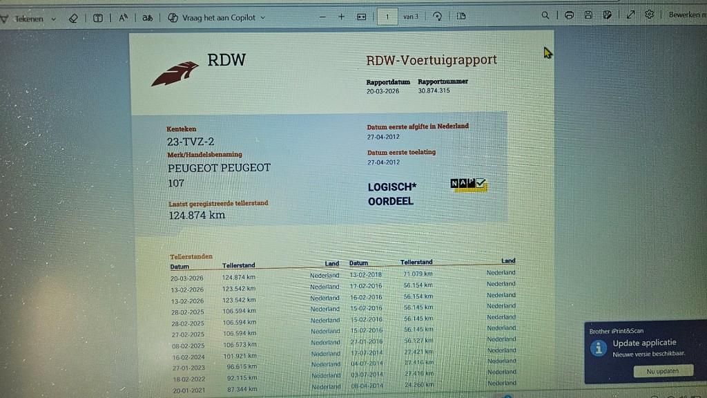 Peugeot 107 1.0 active 5drs nl auto / nap / garantie