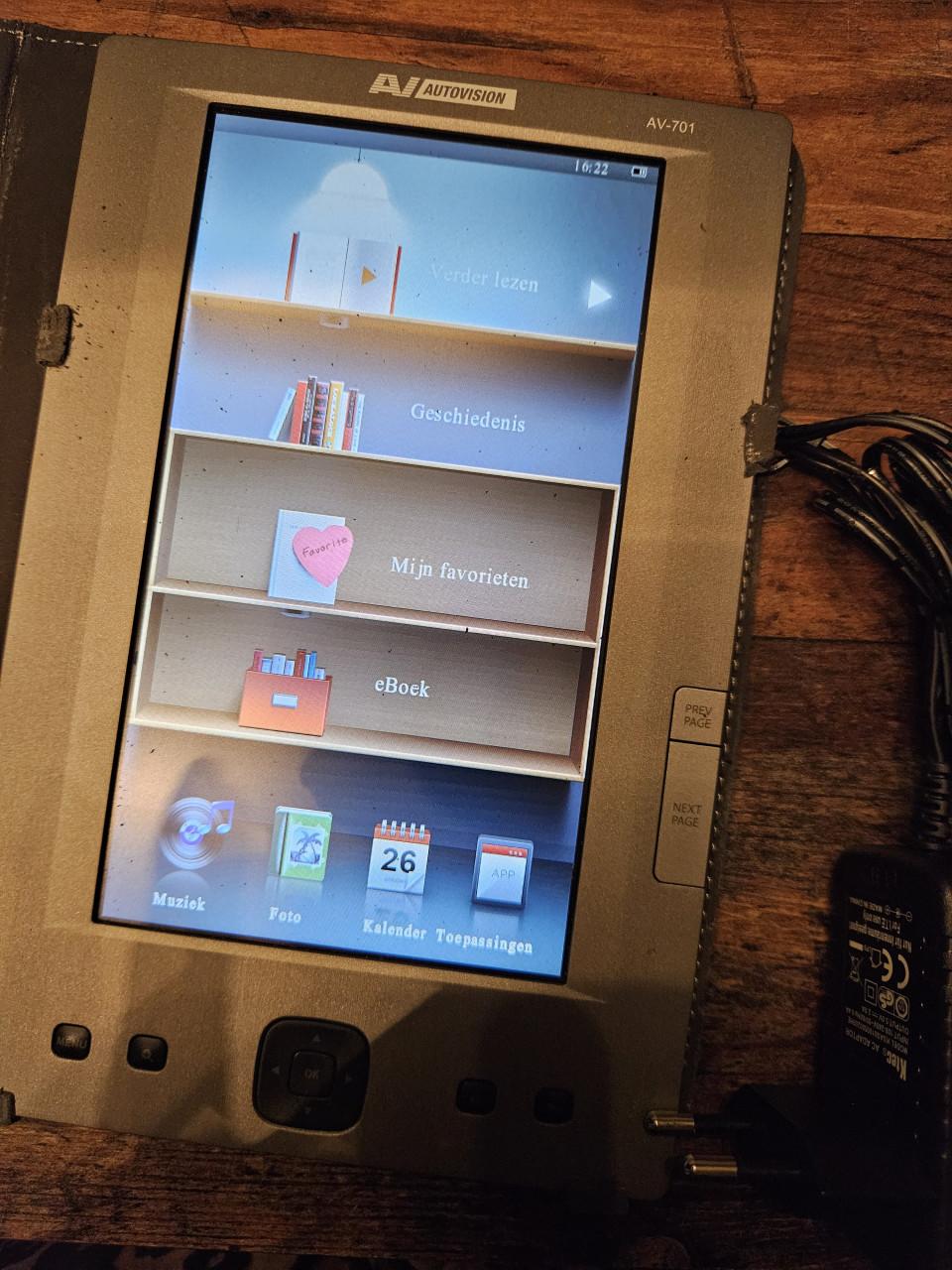 AV Autovision AV-701 e-Reader met oplader en hoes
