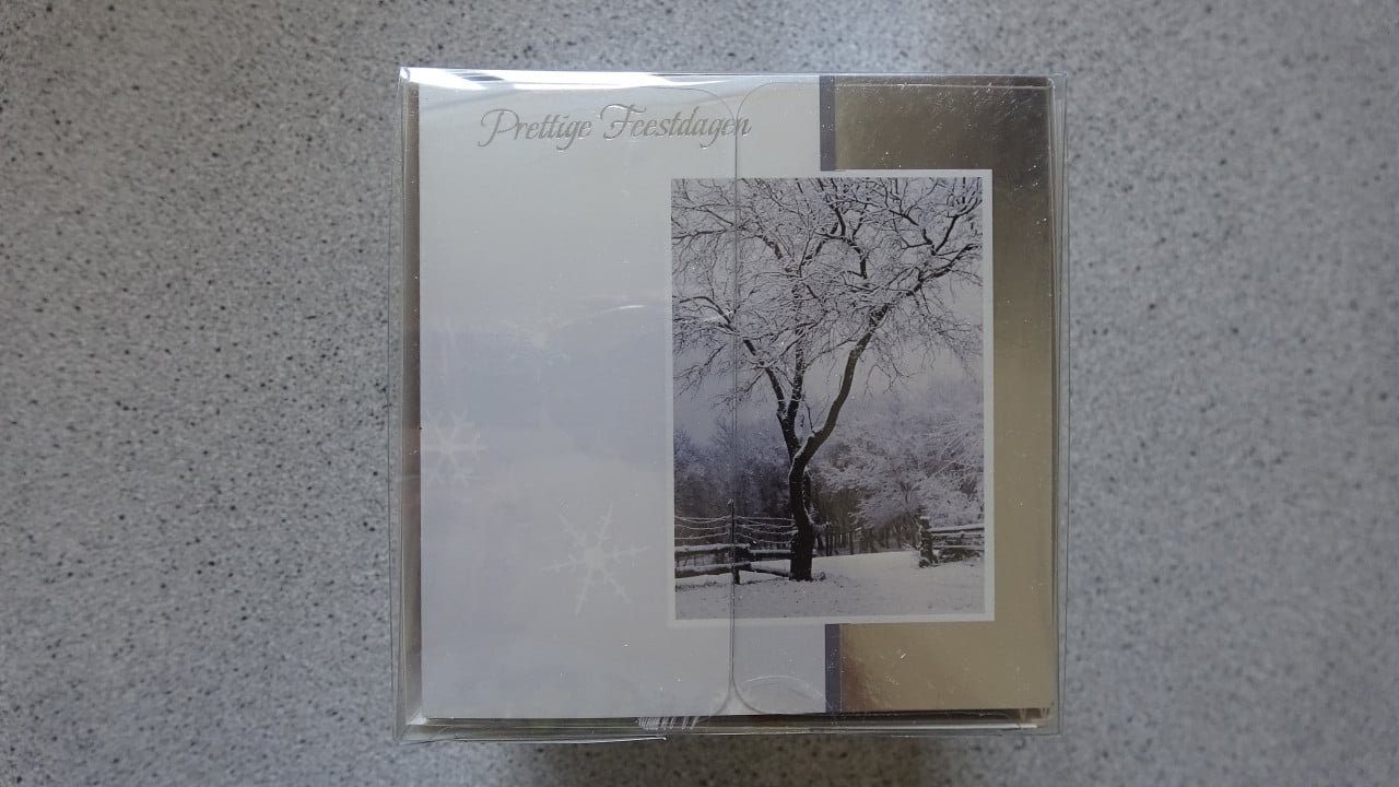 Kerst - Nieuwjaars Folie/Glitterkaarten box (30 stuks) nieuw