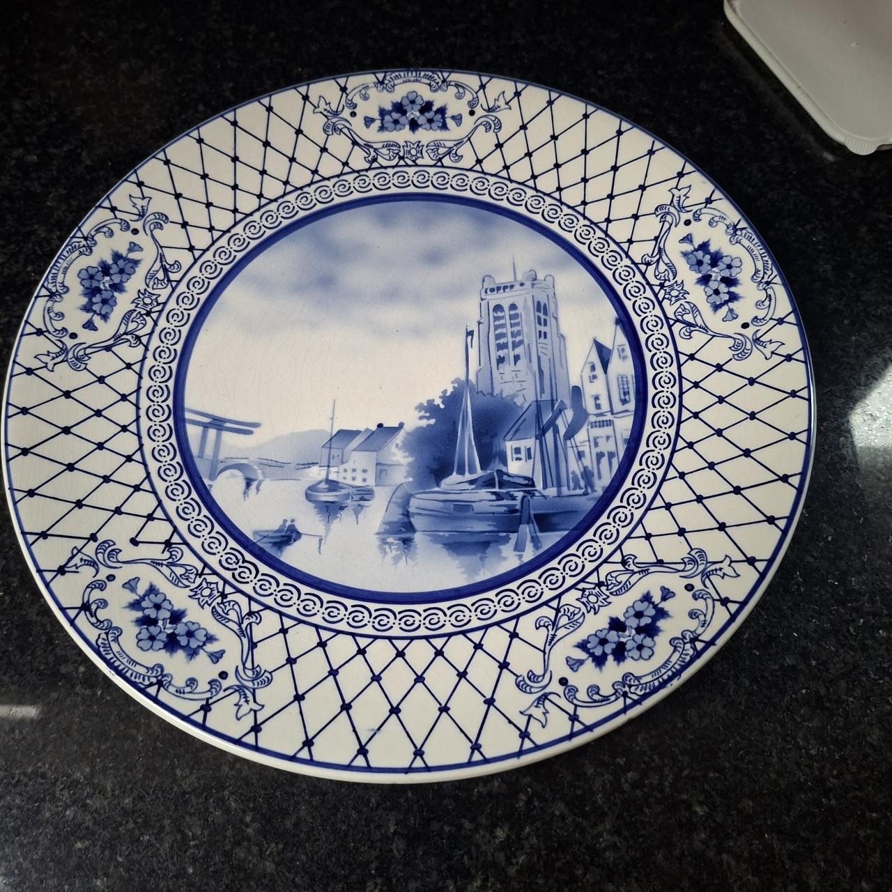 Delftsblauw wandbord ca 30cm diameter