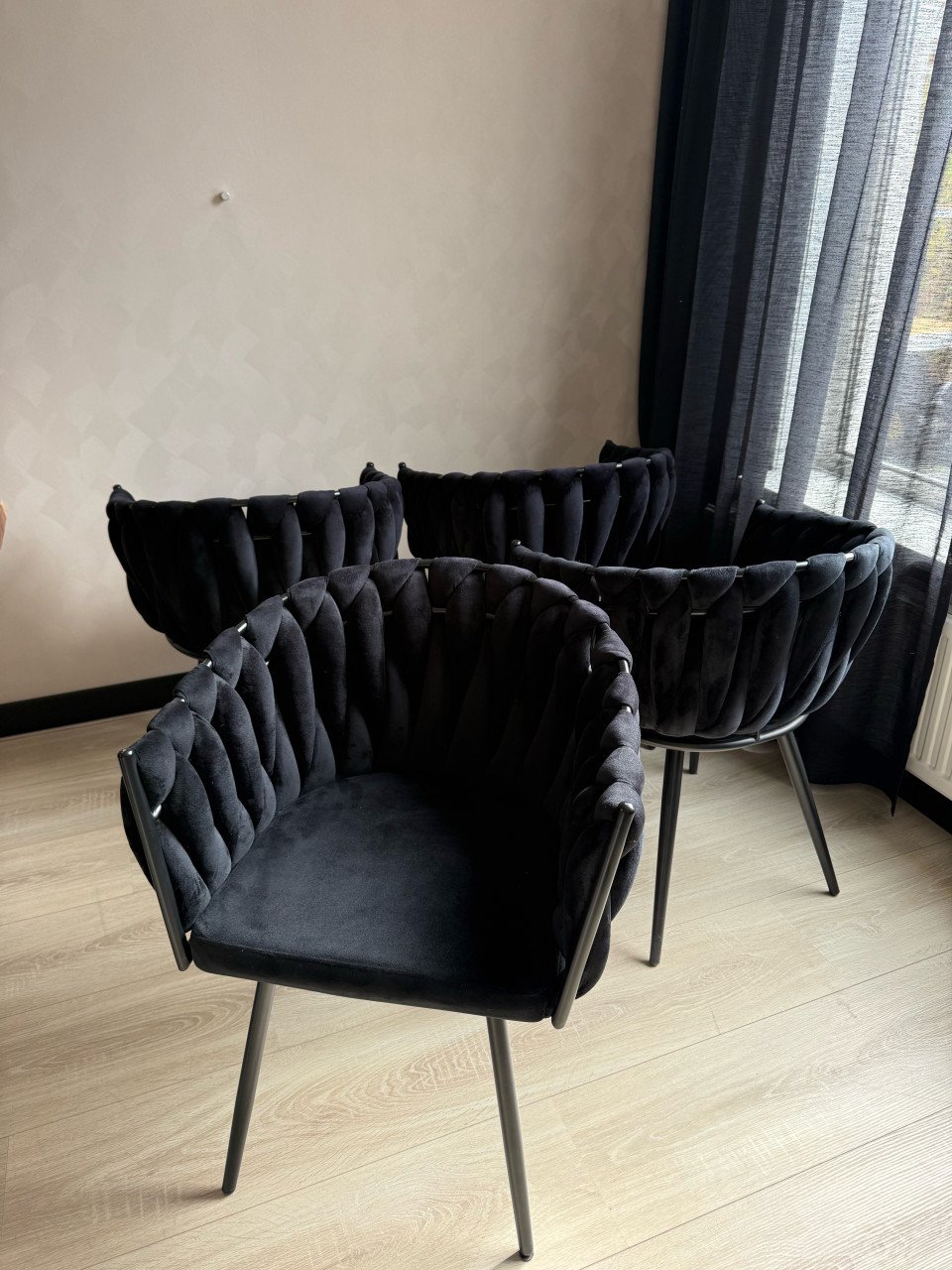 4 suede stoelen