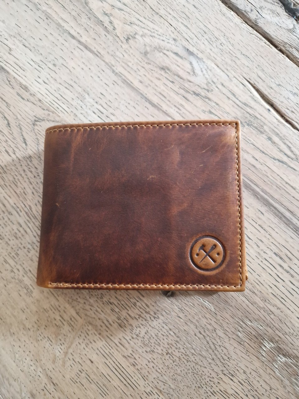 Leren portomonnee heren/dames Hide&Stitches bruin NIEUW (meerdere beschikba