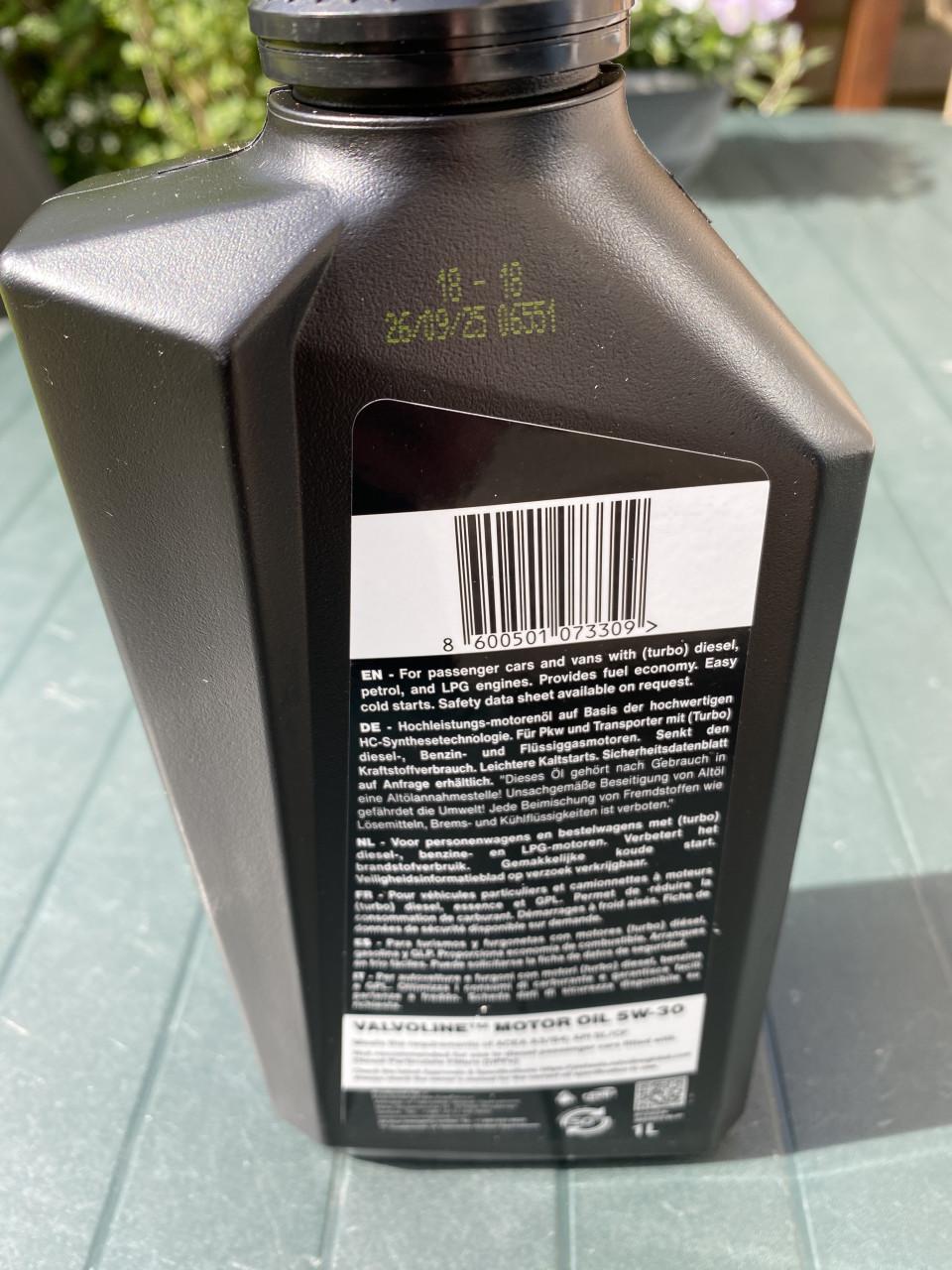 Valvoline 5-W-30 synthetische motor olie