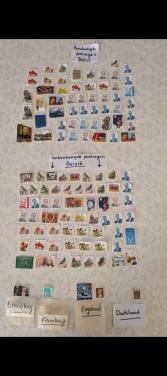 Partij postzegels België (vogels/bloemen), Luxemburg, FR, DE, UK In 1 koop