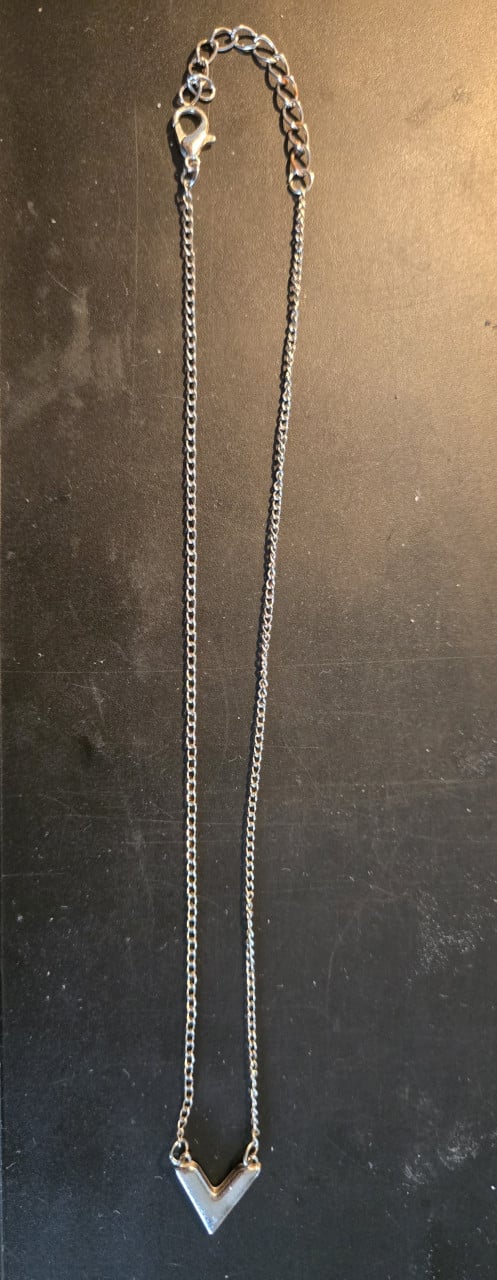 Ketting V, zilverkleurig, 40 cm