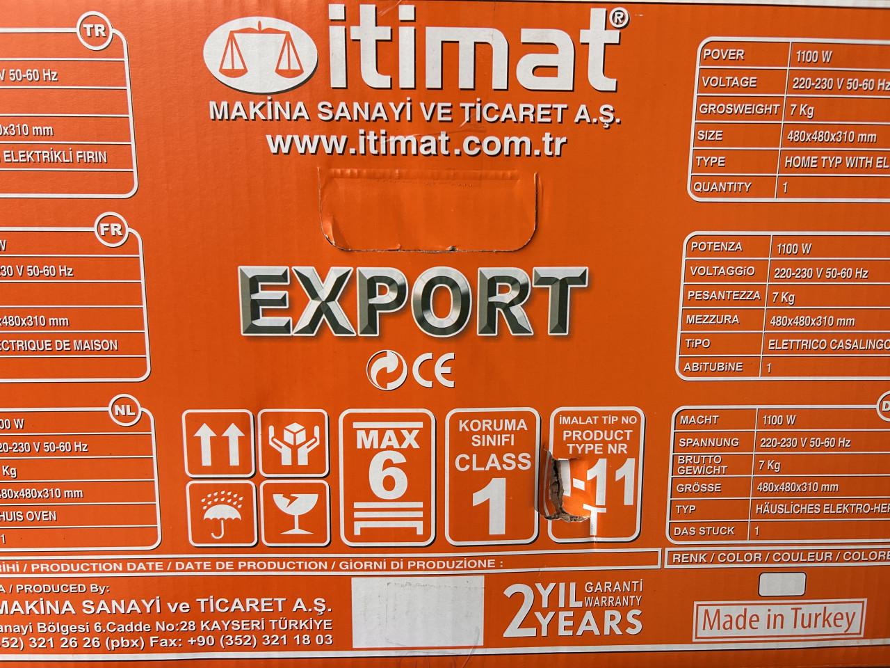 Itimat Ronde elektrische oven - vrijstaand - thermostaat - ROOD