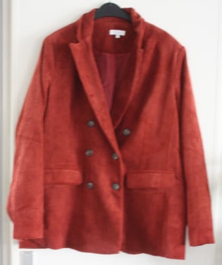 Rood ribstof blazer  maat 44